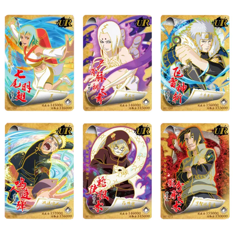 Оригинальные аниме-фигурки Наруто открытки удзумаки коллекционные Бронзирующая