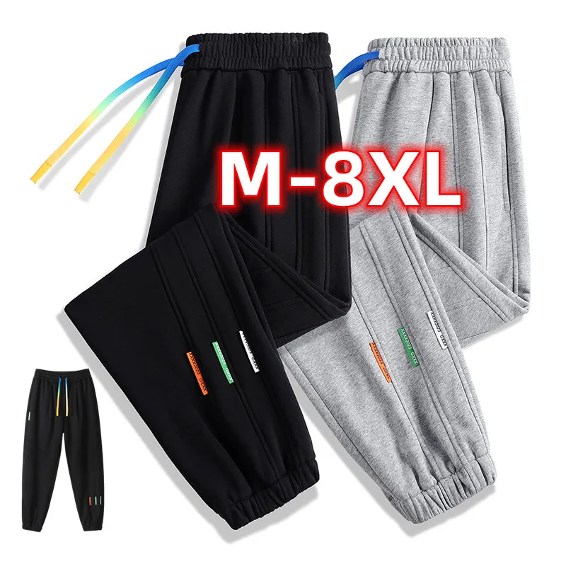 

Мужские повседневные брюки, мужские весенне-осенние стильные леггинсы большого размера, весенние свободные трикотажные спортивные брюки для мужчин