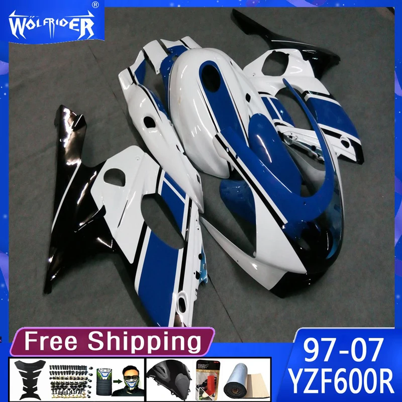 

Motorcycle ABS plastic fairings for YZF600R 97-07 YZF600R 1997 - 2007 Motorbike blue White fairing Manufacturer Customize cover