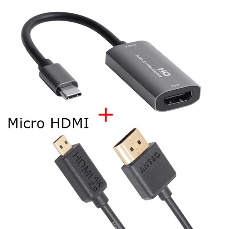 

Type C To HDMI-compatible Cable Ultra HD 4k USB 3.1 HDTV Cable Adapter Converter for DSLR Camera Mirrorless System Monitor