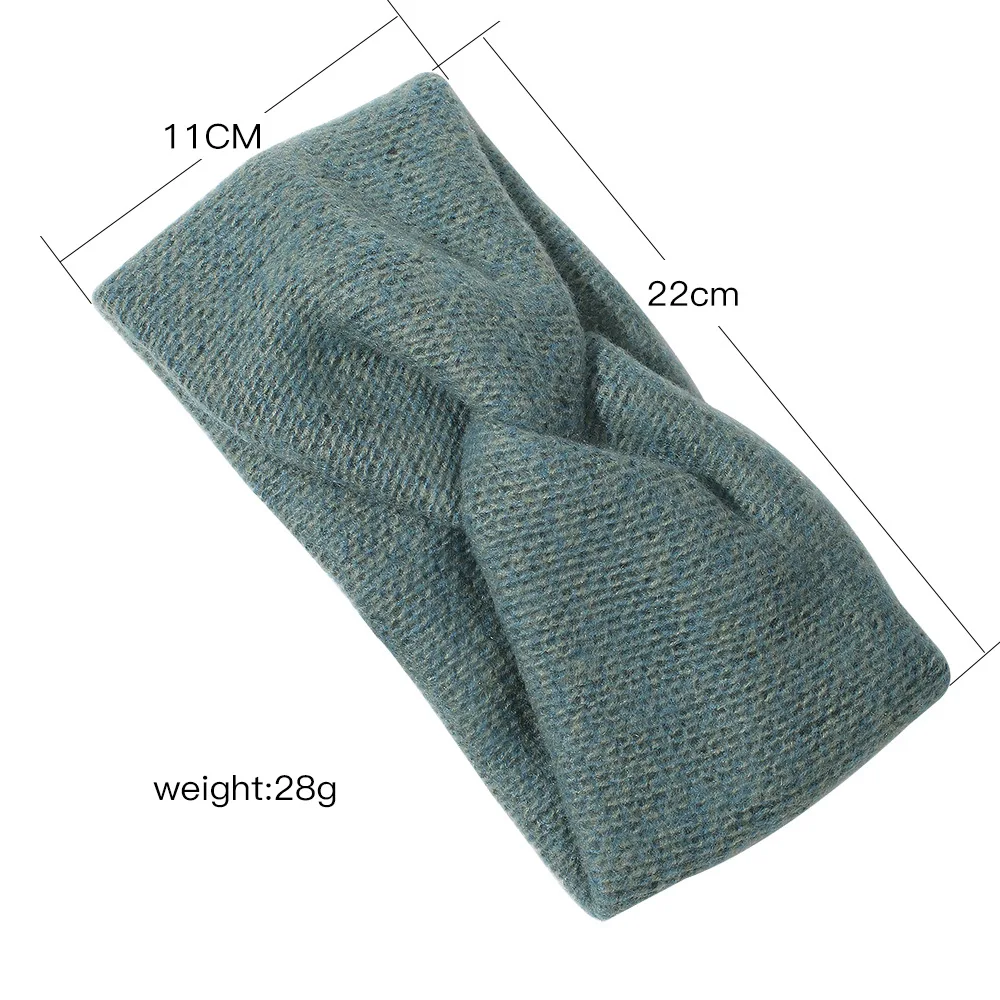 Зимняя широкая вязаная перекрестная повязка на голову для женщин модная