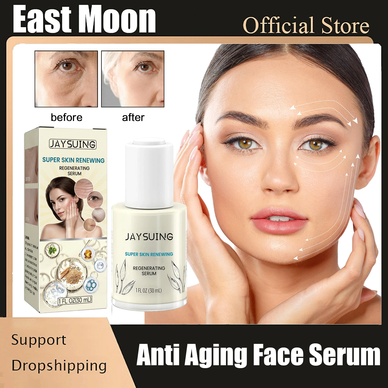 

Face Serum Anti Aging Lifting Firming Fade Fine Lines Hyaluronic Acid Moisturizing Nourishing Essence Whitening Brighten Skin