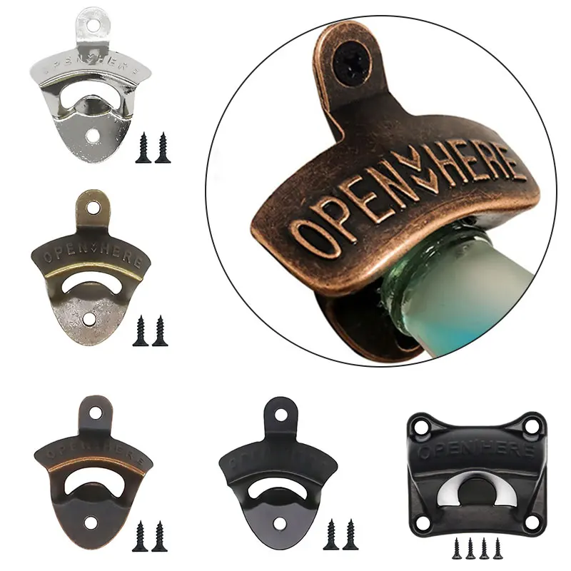 

Kitchen Bottle Opener Wall Mounted Vintage Retro Alloy Hanging Open Beer Tools Party Available Bar Gadgets Kitchen Accessories
