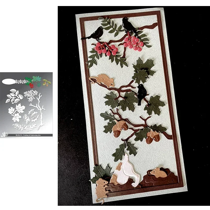 Новинка 2024 металлические штампы ветки и листья формы для фундука изготовление