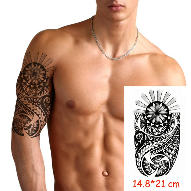 

Waterproof Temporary Tattoo Sticker black totem light flower tatoo water transfer fake tatoo flash tatto Woman Man kid