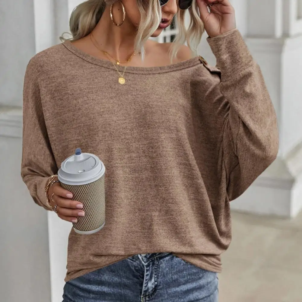 

Женская Однотонная футболка с круглым вырезом и рукавом «летучая мышь»