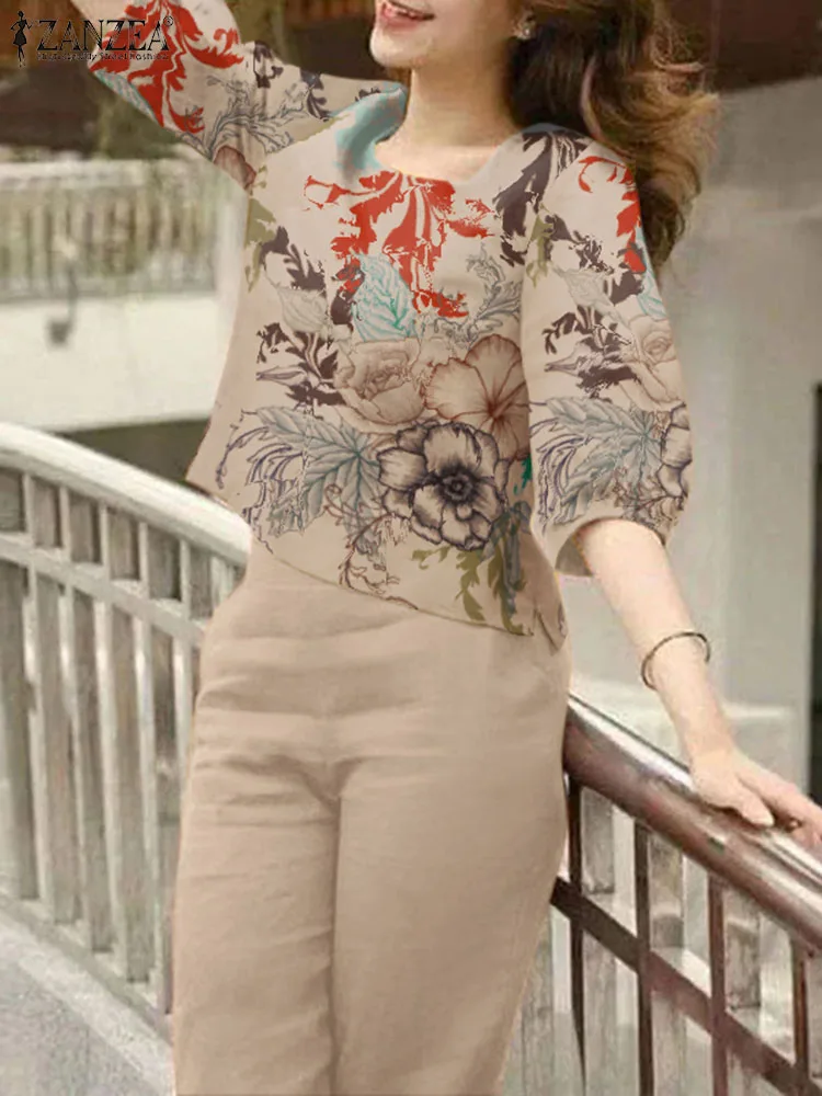 Женский дневной костюм ZANZEA богемный спортивный комплект из двух предметов