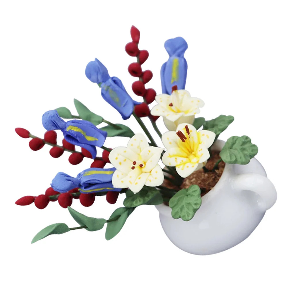 

House Ornament Mini Resin Bonsai Artificial Flower Potted Decor