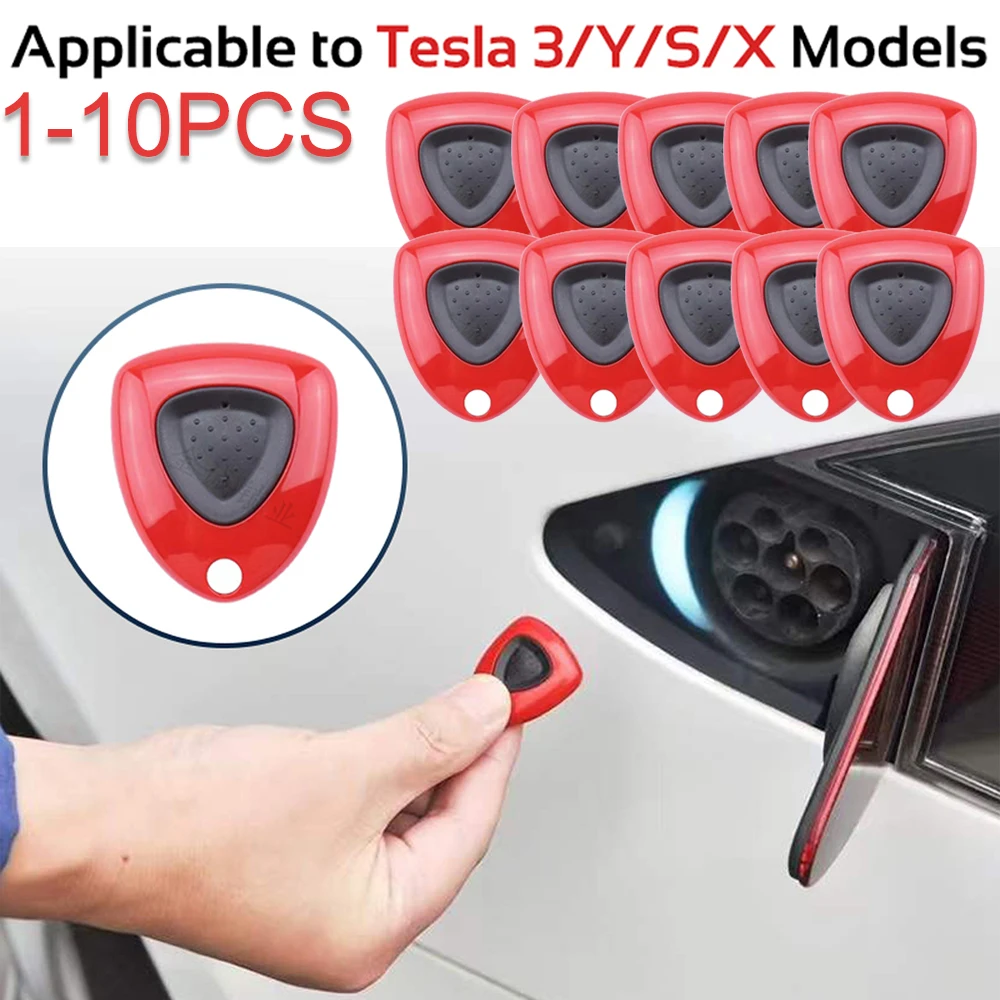 

Крышка зарядного порта Tesla Model Y 3 S X, 1-10 шт., Чип дистанционного управления для зарядки автомобильной двери, открытая кнопка для дистанционного управления сваями, прямое использование