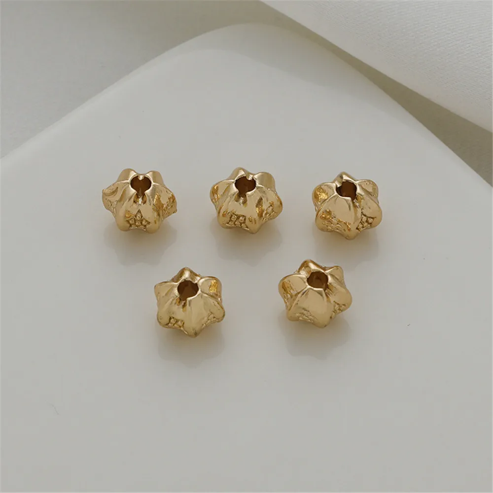 

8mm Patterned Pumpkin Beads 14K Gold Plated Spacer Beads for DIY Jewelry Making Components Bracelets Accessories
