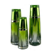 80ml120ml capacity green color acrylic material refillable spray perfume bottle with perfume sprayer pump