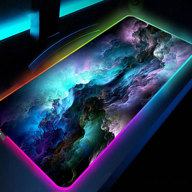 Игровой коврик для мыши RGB космический Универсальный компьютерный большой