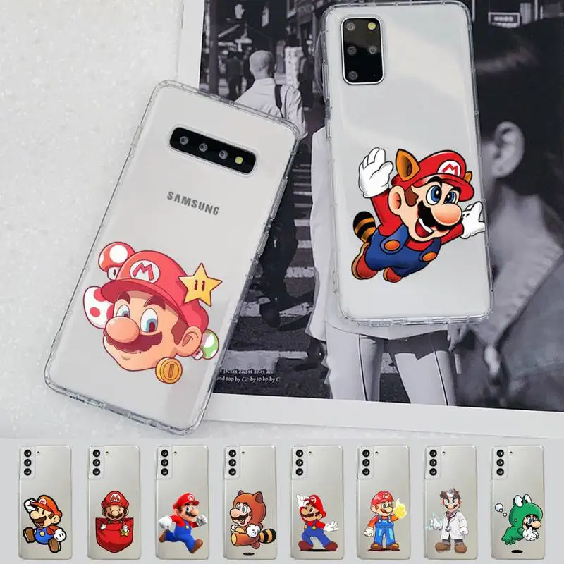 

BANDAI MARIO Phone Case for Samsung S20 S10 lite S21 plus for Redmi Note8 9pro for Huawei P20 Clear Case