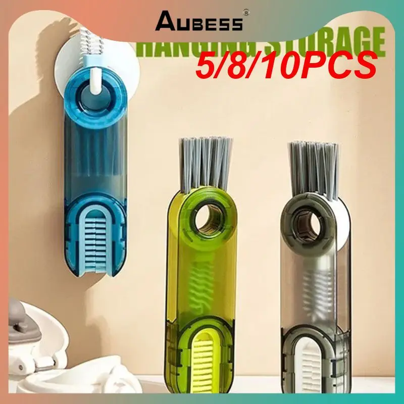 

5/8/10PCS Milk Bottle Vacuum Cup Cleaning Brush Cup Brush U-shaped Silicone Brush Three In One Household Silica Gel Cup Brush