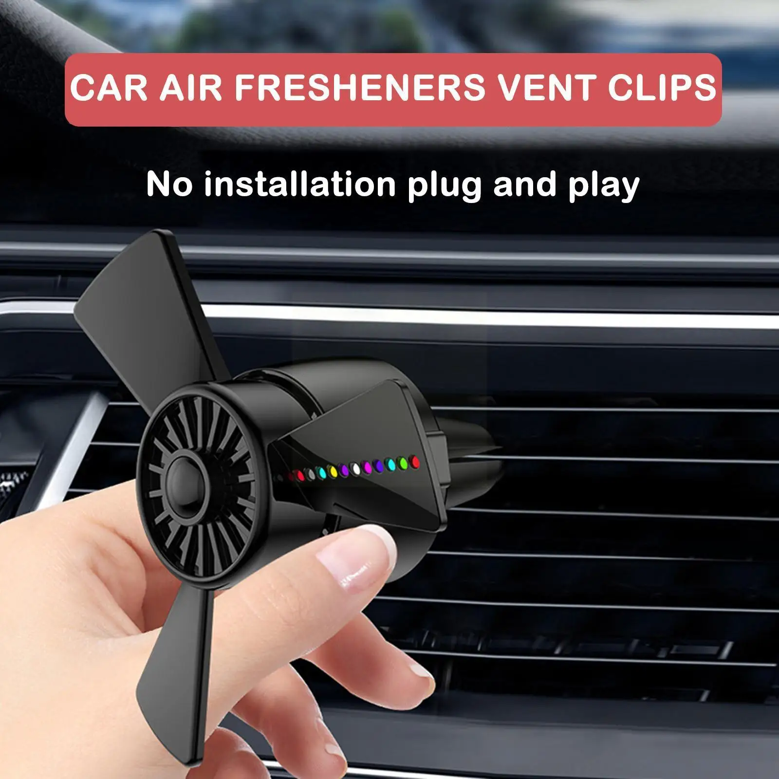 

Car Styling Vent Diffuser Car Air Freshener Parfum Clip Fresheners Smell Air Fragrance Aromatherapy Rotating Fan B7d9