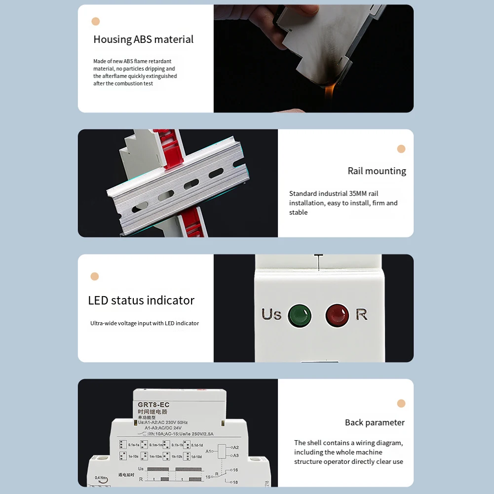 Реле времени GRT8-EC 1 шт. маленькое многофункциональное реле со светодиодным