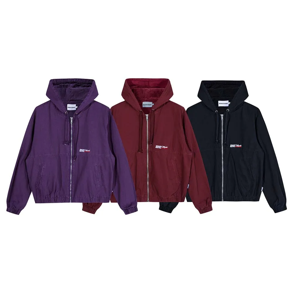 

MADE EXTREME Zip Up Hooded Denim Jacket 230694
