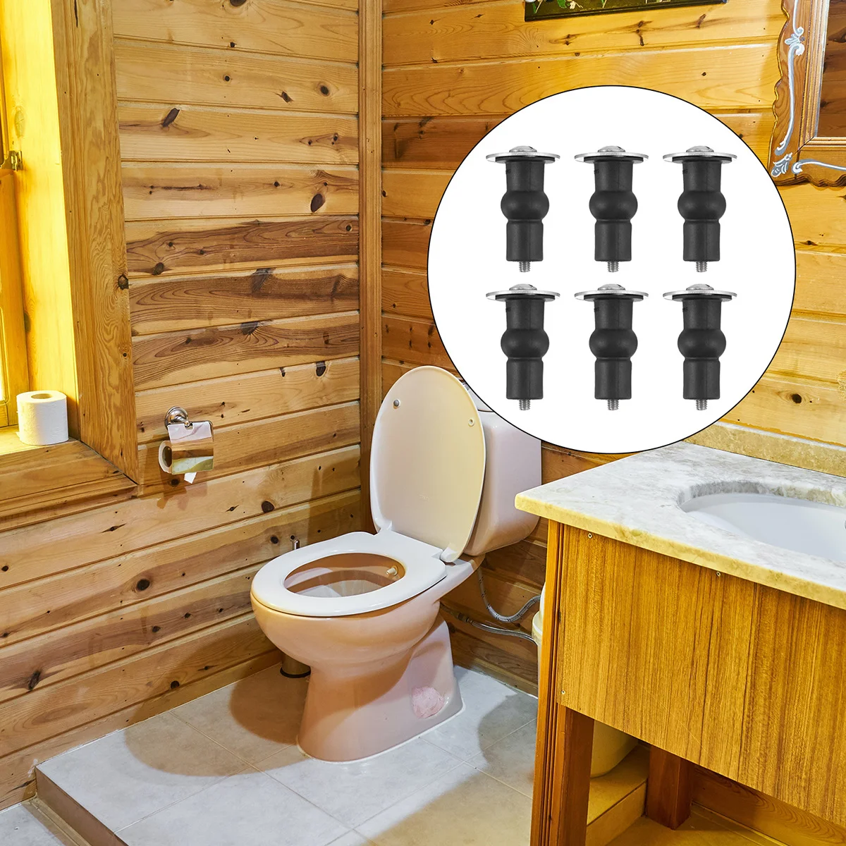 

6pcs Bolts Portable Durable Household Toilet Bolts Toilet Fixing Accessories Toilet Hinge Bolts