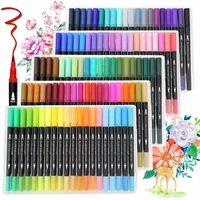 12120 color watercolour pens markers dual brush pen fineliner dual tips brush pens for watercolor calligraphy school supplies