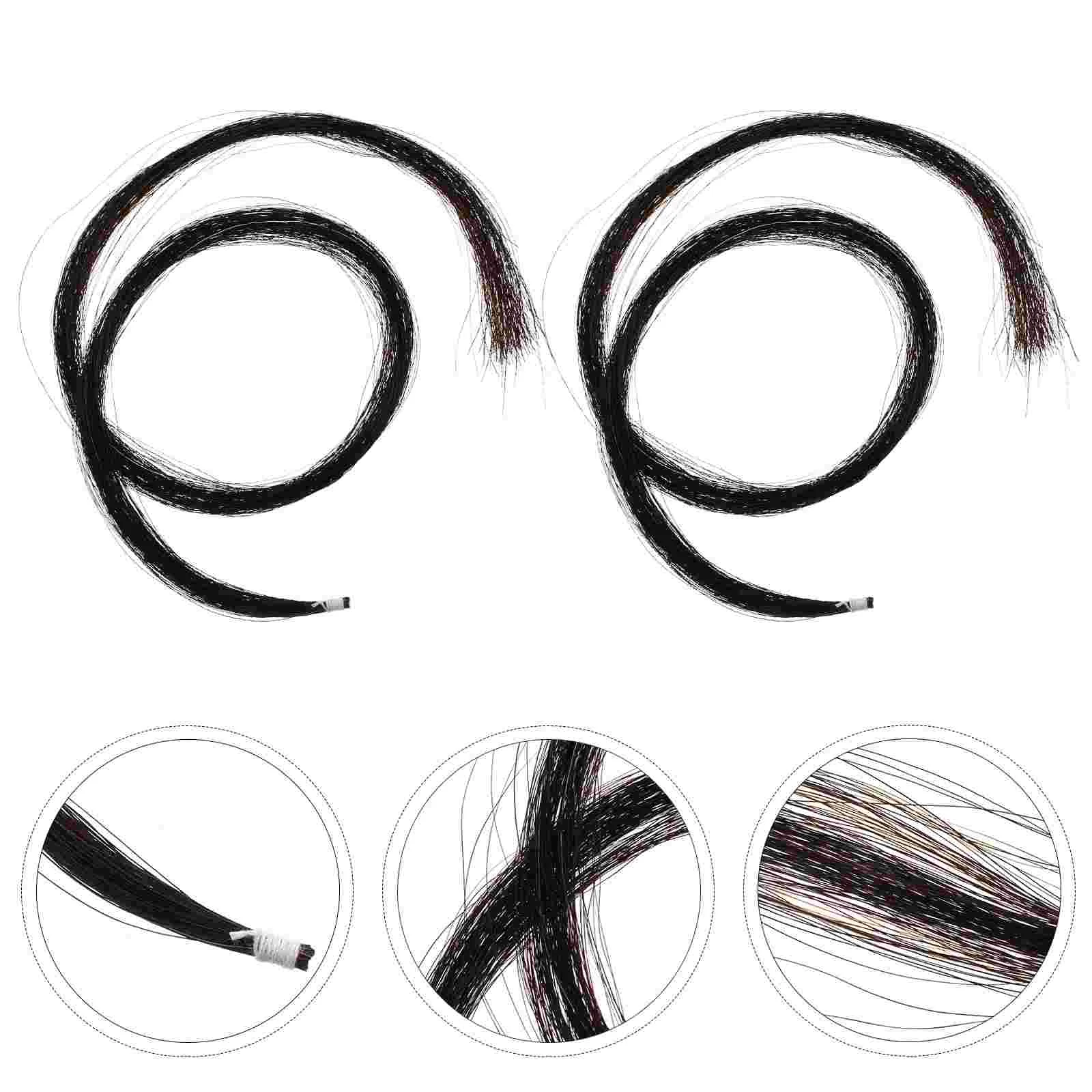 

2 Hanks Natural Violin Bow Horse Hair Instrument Accessories for Violin Bow