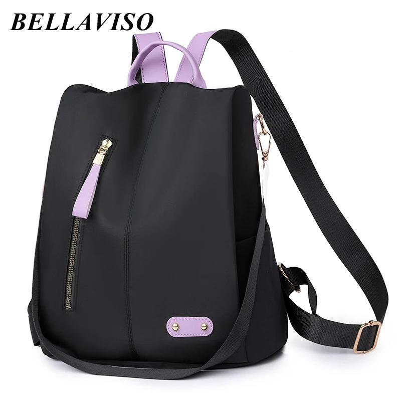 

BellaViso Oxford Contrast Color Women's Backpacks Female's Simple Large Capacity Waterproof Travel Single Shoulder Bags BLBP-44