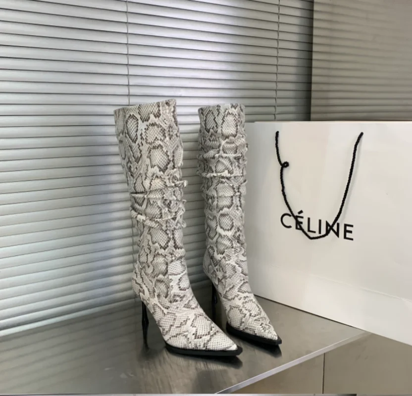 

Женские ботинки на высоком каблуке, с острым носком, на молнии, 10 см