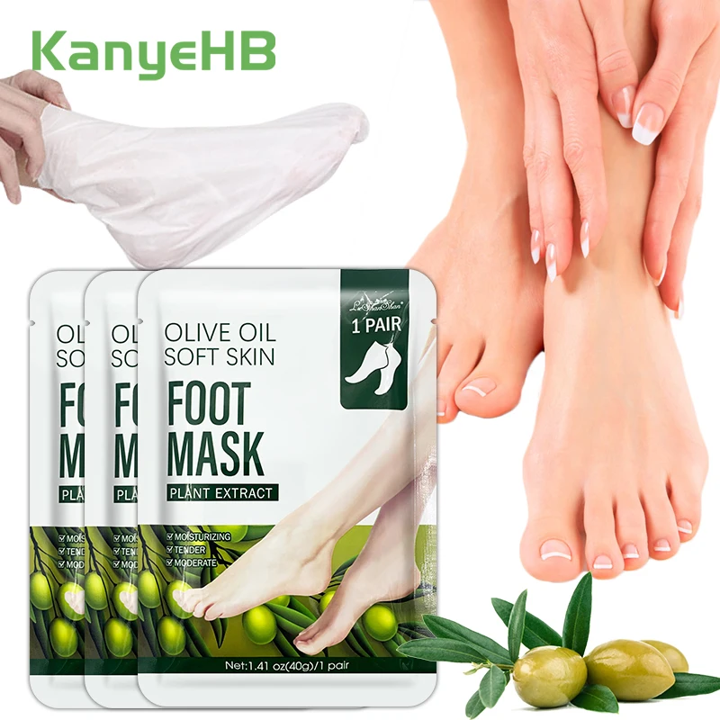 

6Pcs=3Pairs=3Bags Foot Mask Anti Cracked Foot Skin Care Foot Mask Whitening Herbal Extract Moisturizing Foot Spa Care Tool A1245