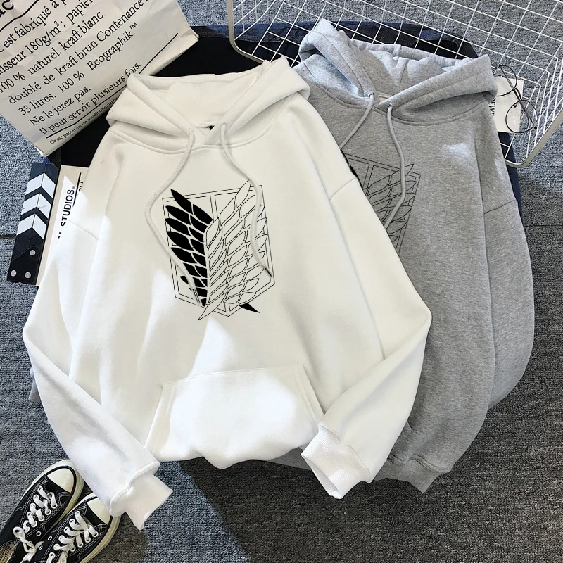 

2020 Anime Hoodie Attack on Titan Hoodied Long Sleeve Streetwear Harajuku Sweatshirt Women Unisex Sport Hoody Green Tops