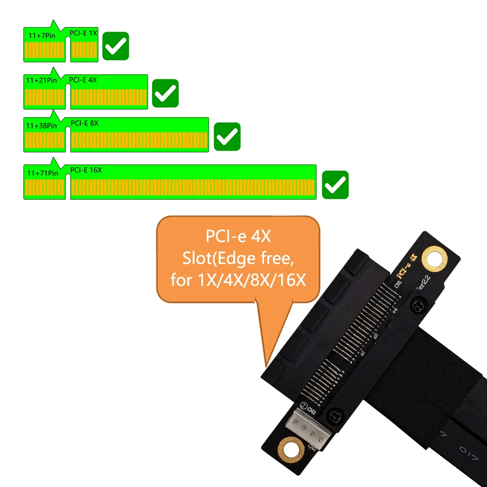 Удлинительный кабель M2 PCI Express 32G/bps Gen3.0 Удлинитель кабеля PCIe x4 3.0 PCI-E 4x к M.2 NGFF NVMe M Key