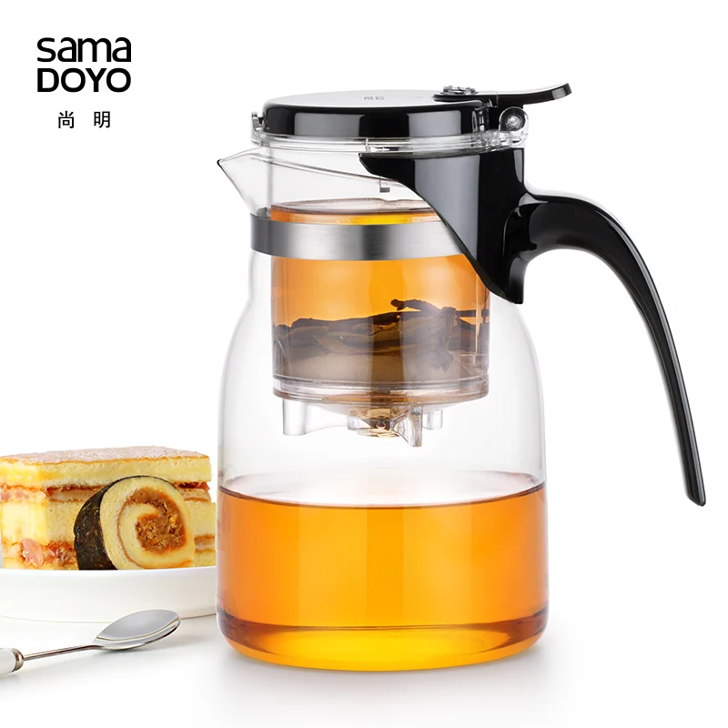 

Художественная чайная чашка Samadoyo, Женская чашка, высококачественный чайник и кружка кунг-фу 900 мл, термостойкий стеклянный чайник с заварником