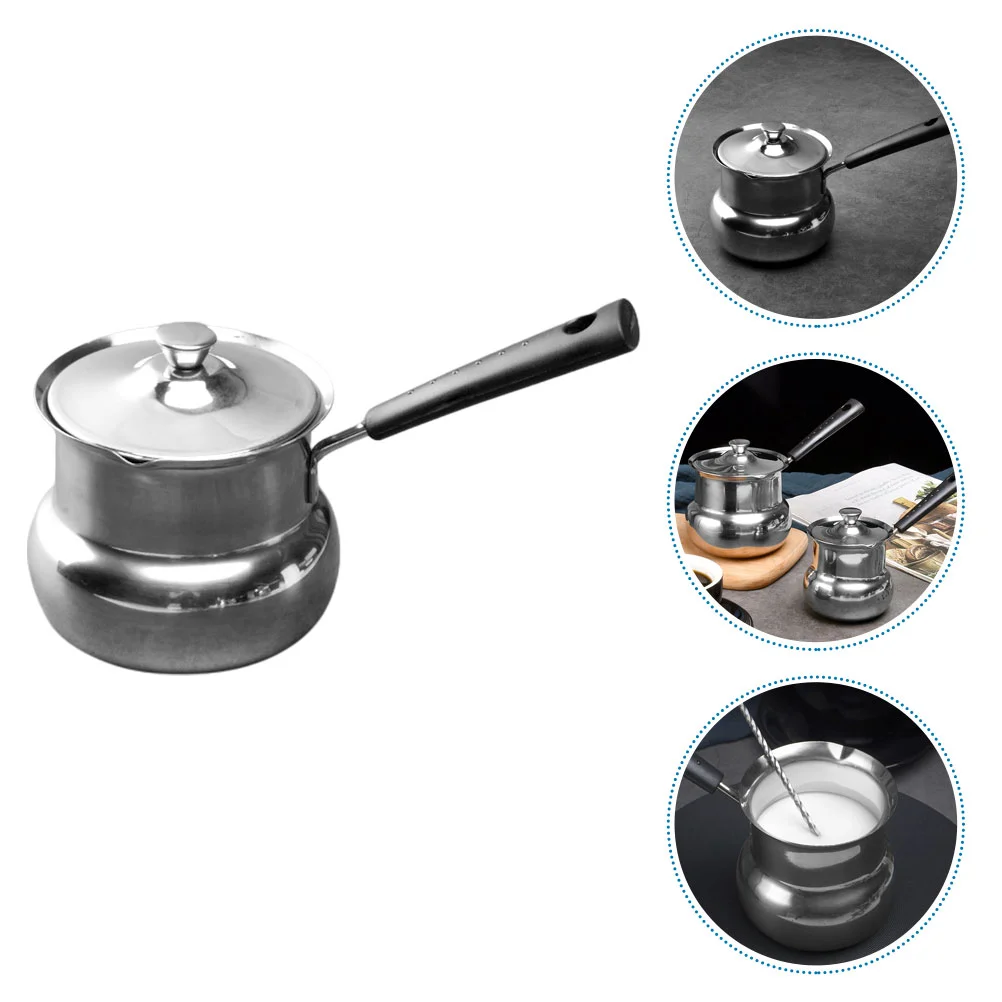 

Warmer Maker Stovetop Stainless Melting Butter Steel Pot Hot Saucepans Mini Pitcher Frothing Chocolate Gravy Tea Saucepan Coffee