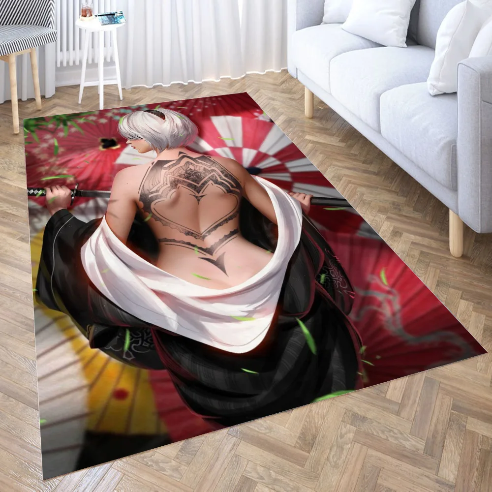 

Nier 2b Yakuza Area Rug for Living Room Floor Mat Carpet for Bedroom Bedside Entrance Doormat Anti-slip Home Decor