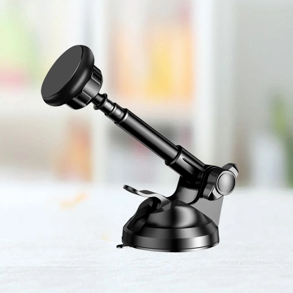 

Telescopic Long Pole Magnetic Car Mount Phone Holder Creative Universal Suction Cup Mobilephone Stand Bracket (Black)