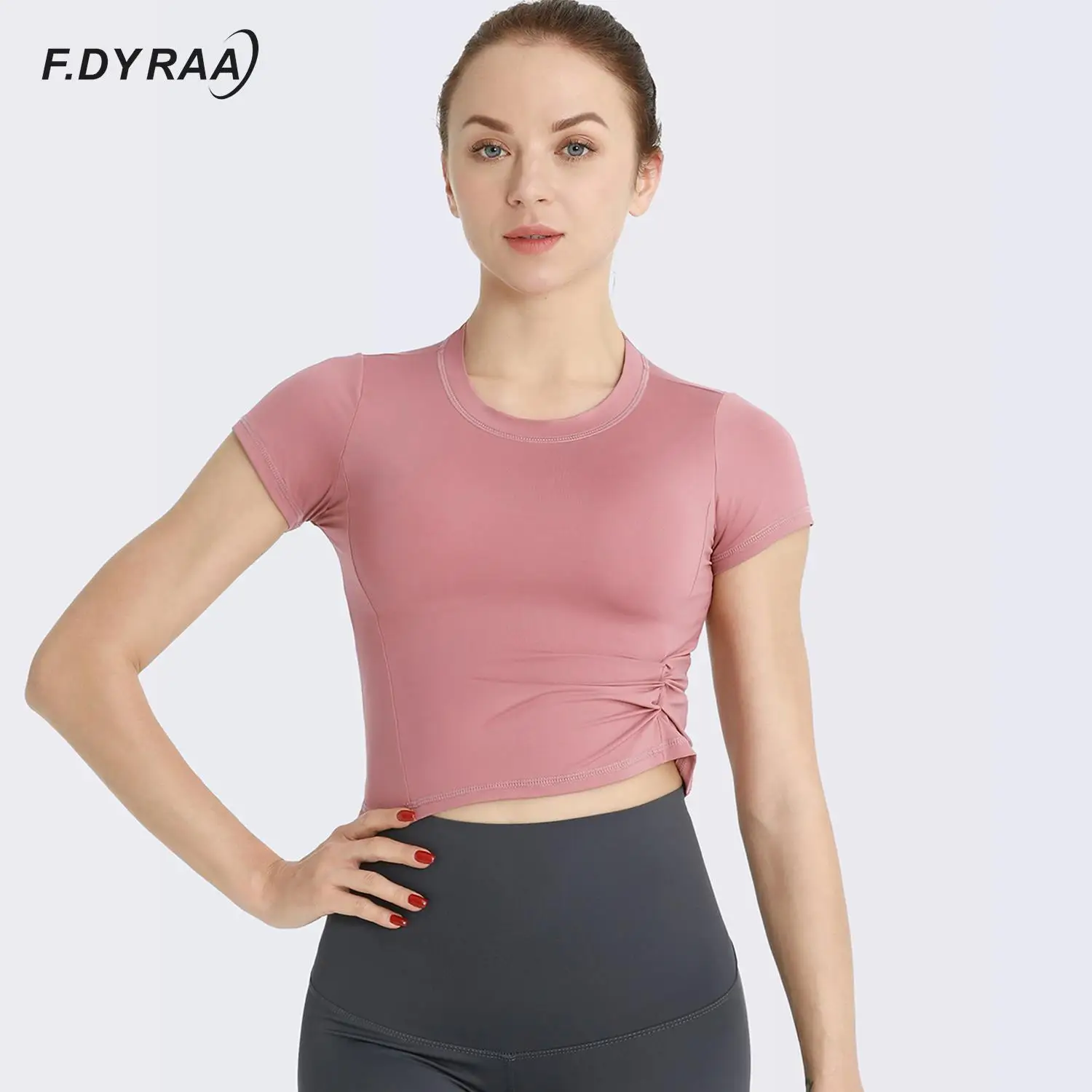 

F.DYRAA Топ для йоги, женская спортивная рубашка для фитнеса, женский спортивный костюм, спортивная одежда для бега, походов, тренажерного зала,...