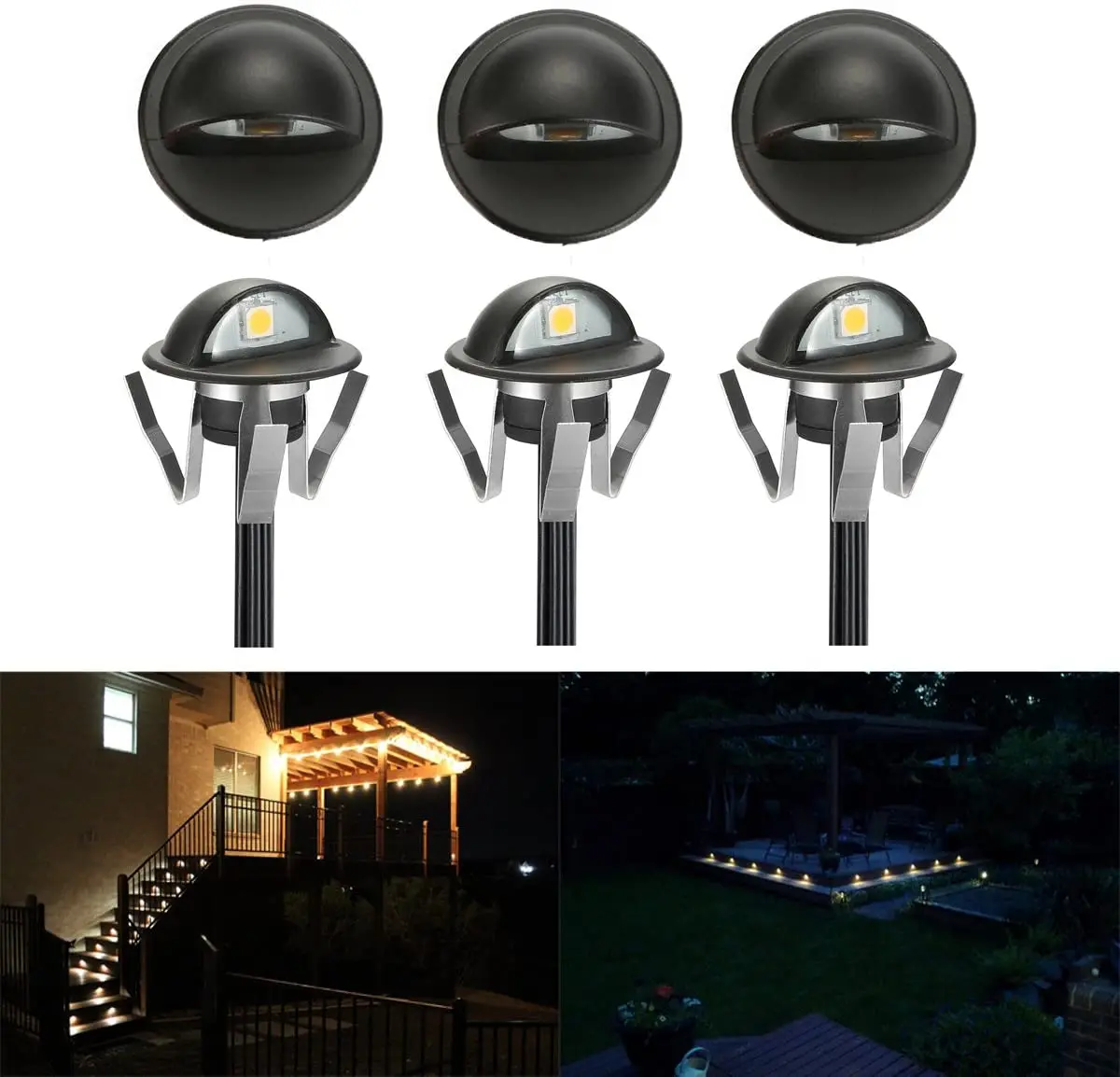 20pcs/set 31mm 12V Kitchen Outdoor Yard Stair Pathway LED Deck Recessed Lights 