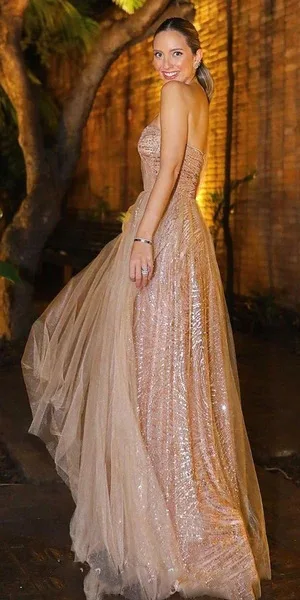 Sexy Women's Wedding Sleeveless Gilded Wrapped Chest Evening Dress Club Pink Dress Party Bridesmaid Dress