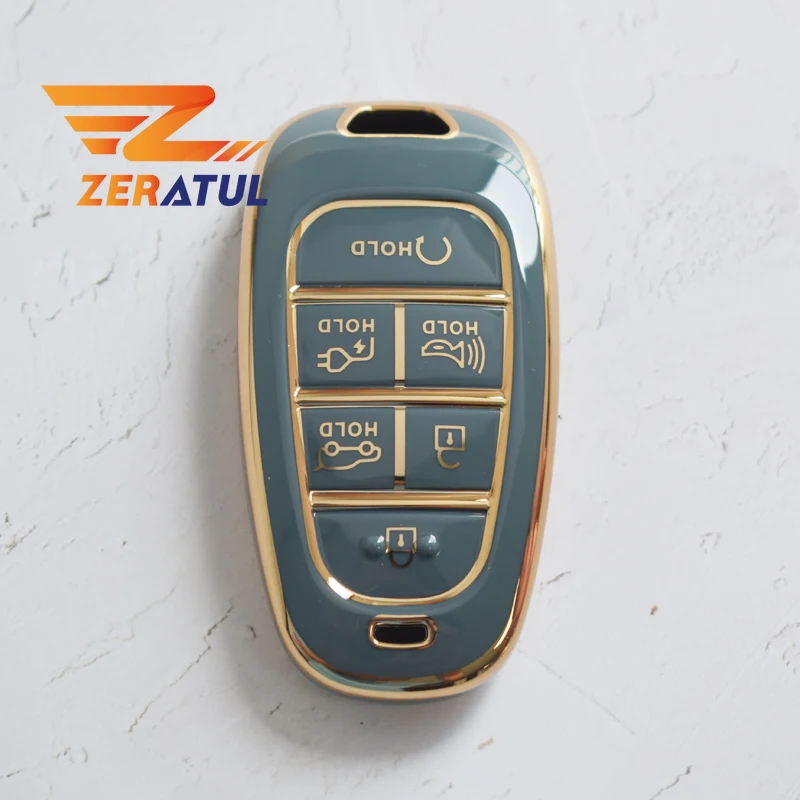 

Чехол для автомобильного ключа, 6 кнопок, оболочка для Hyundai Ioniq 5 Solaris NEXO NX4 Sonata Hybrid New Grand Santa Fe Tucson 2020 2021