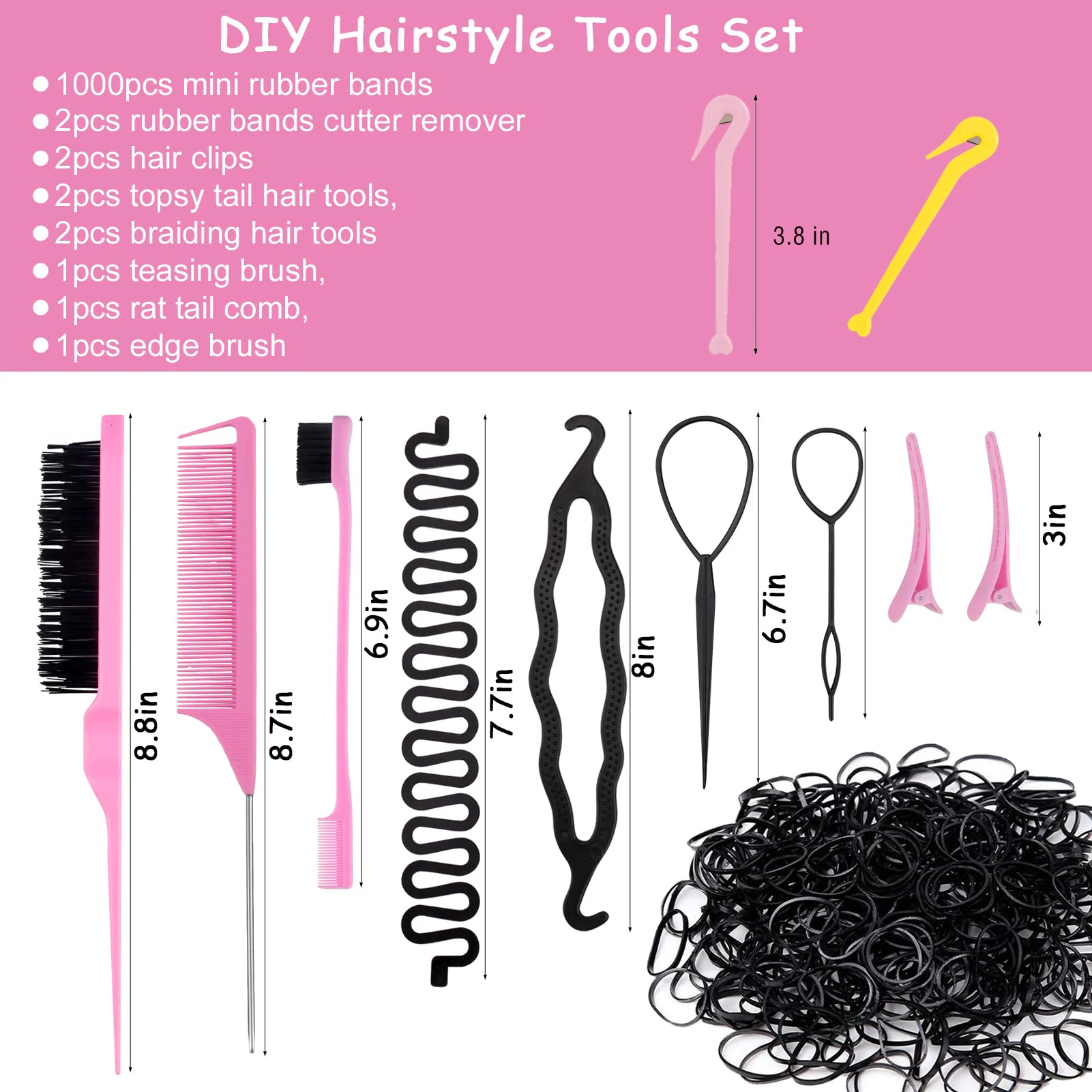 

Rubber Small Rubber Band Ponytail Holder Elastic Hair Bands With Styling Hair Tools Ponytail Cutter Remover Hair Accessories