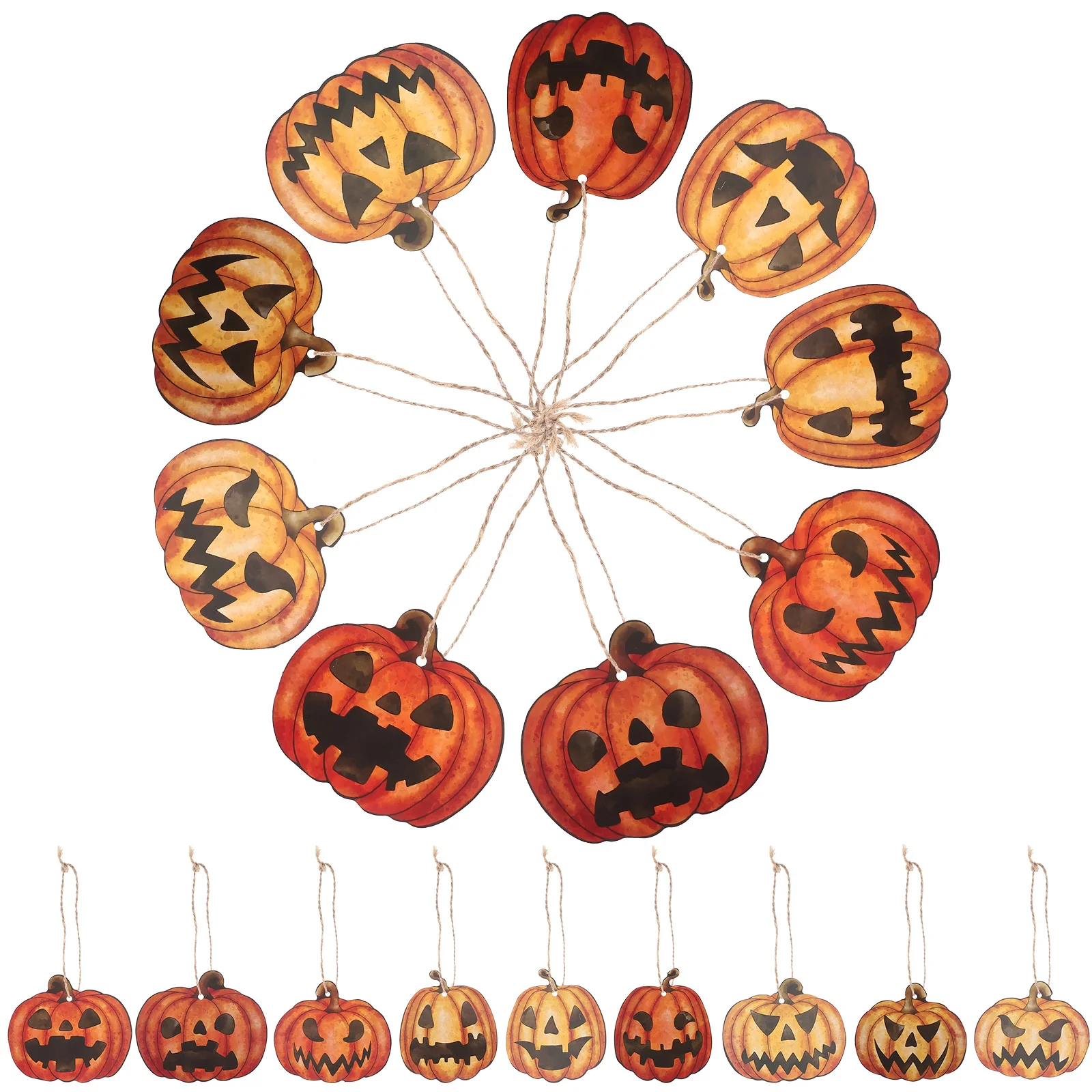 

Pumpkin Paper Halloween Scene Props Tags Party Favor Hanging Pendant Shaped Labels
