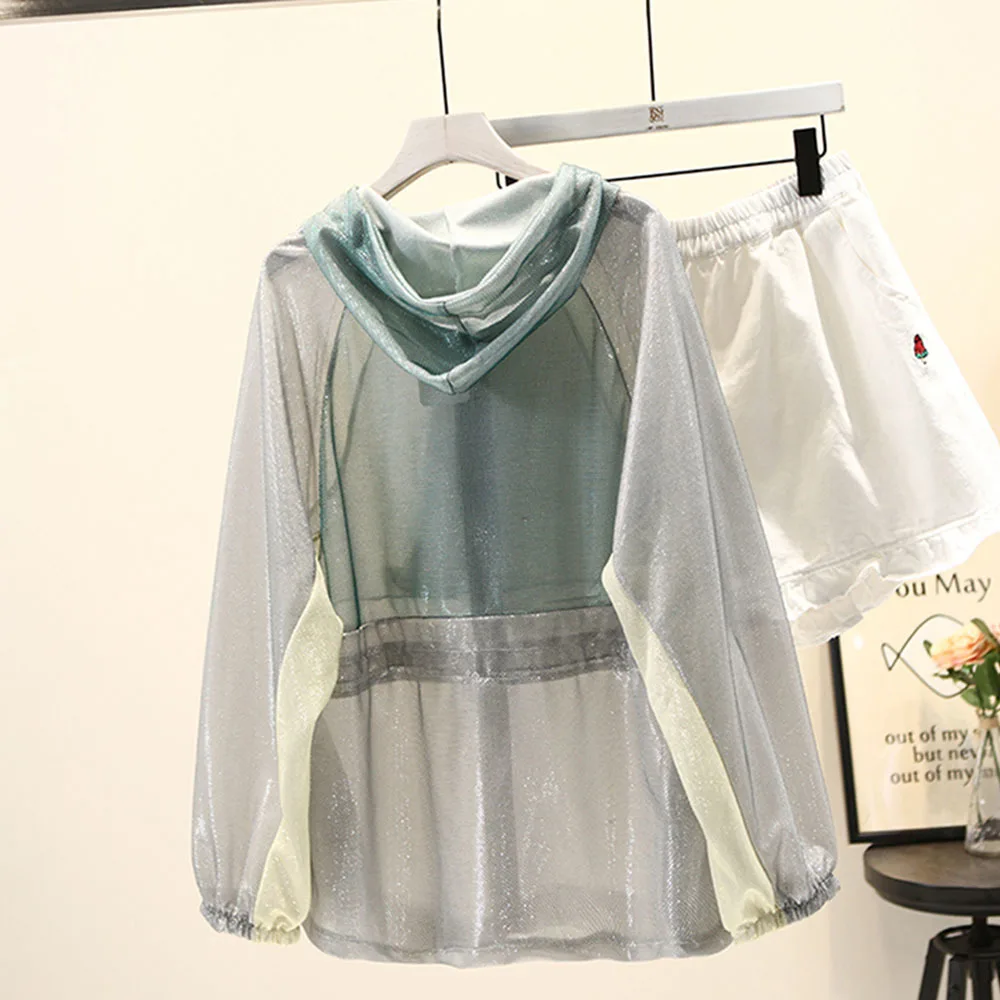 Спортивная повседневная прозрачная сетчатая тонкая куртка для женщин 2022 летнее