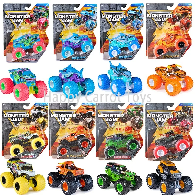 Фото Оригинальные модели Monster Jam 1:64: Monster Truck Series 46 Grave Digger, Megalodon, El Toro Loco, JCB, DIGatron. Коллекционные машинки из сплава, подарки, игрушки. №1