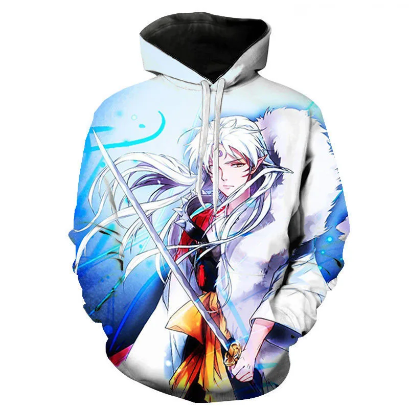 

Spring And Fall Anime Hoodies Inuyasha Men Women Children 3D Print Streetwear Sweatshirt Pullover Streetwear Boy Girl Kids Tops