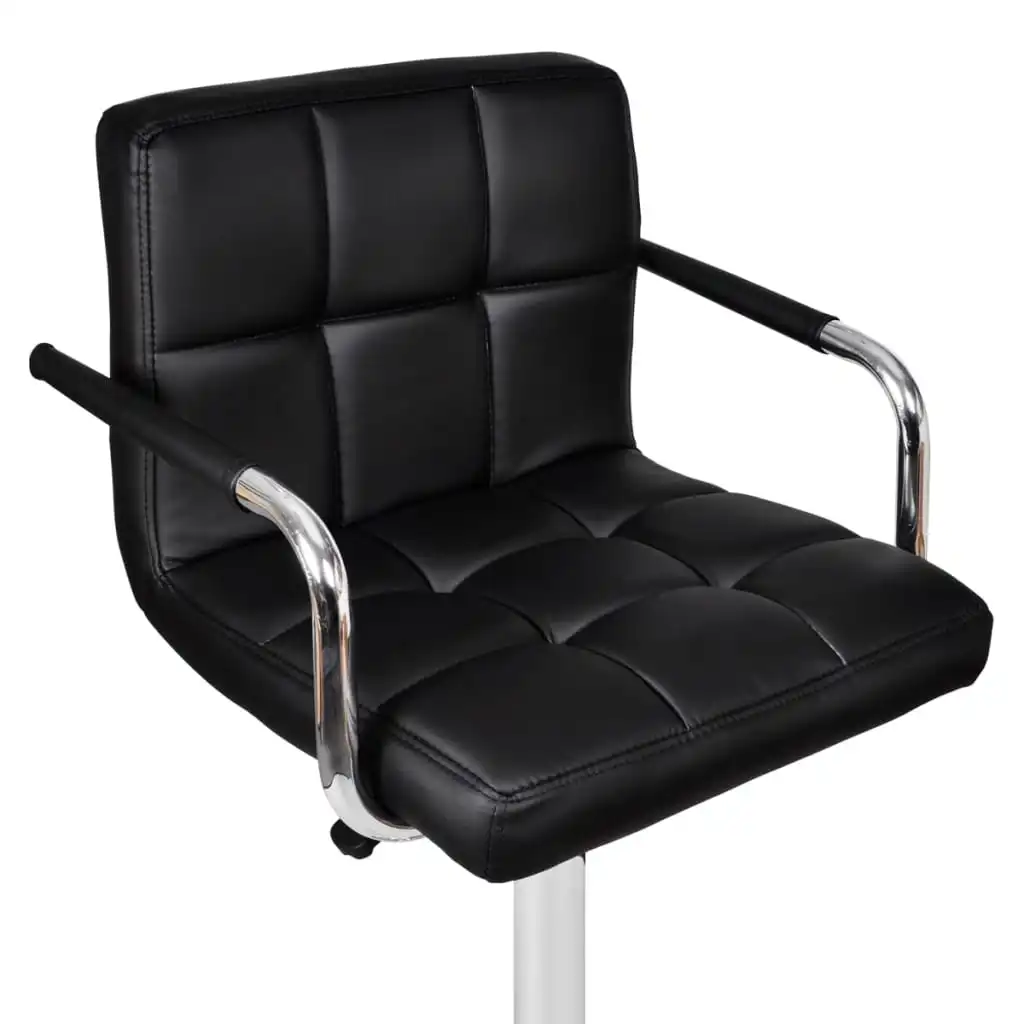 

Bar Stool Chair Counter Stools Set of 2 Kitchen Home Decor for Counter 2 pcs Black Faux Leather