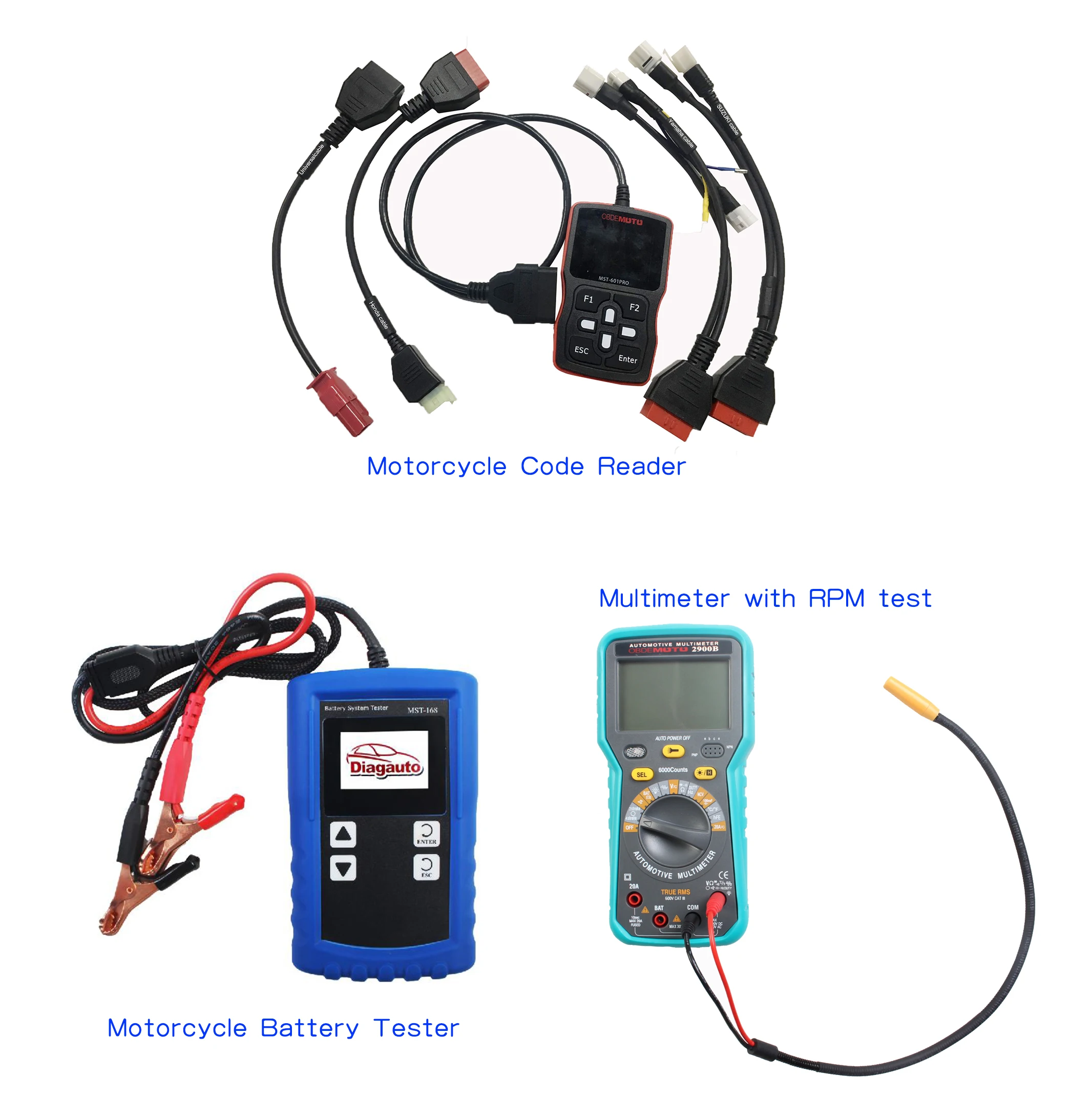 

Scanner+Motorbike Battery Tester+Motorbike Multimeter