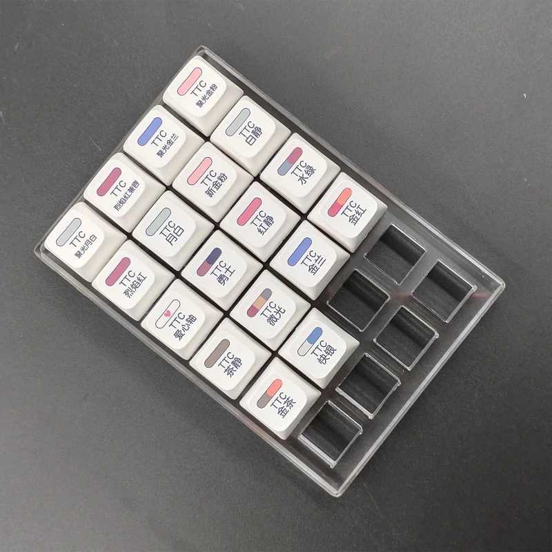 

Switch Tester for TTC Switches Gaming Mechanical Keyboard 18 Keys Testing DIY with Translucent XDA DYE SUB White Keycaps
