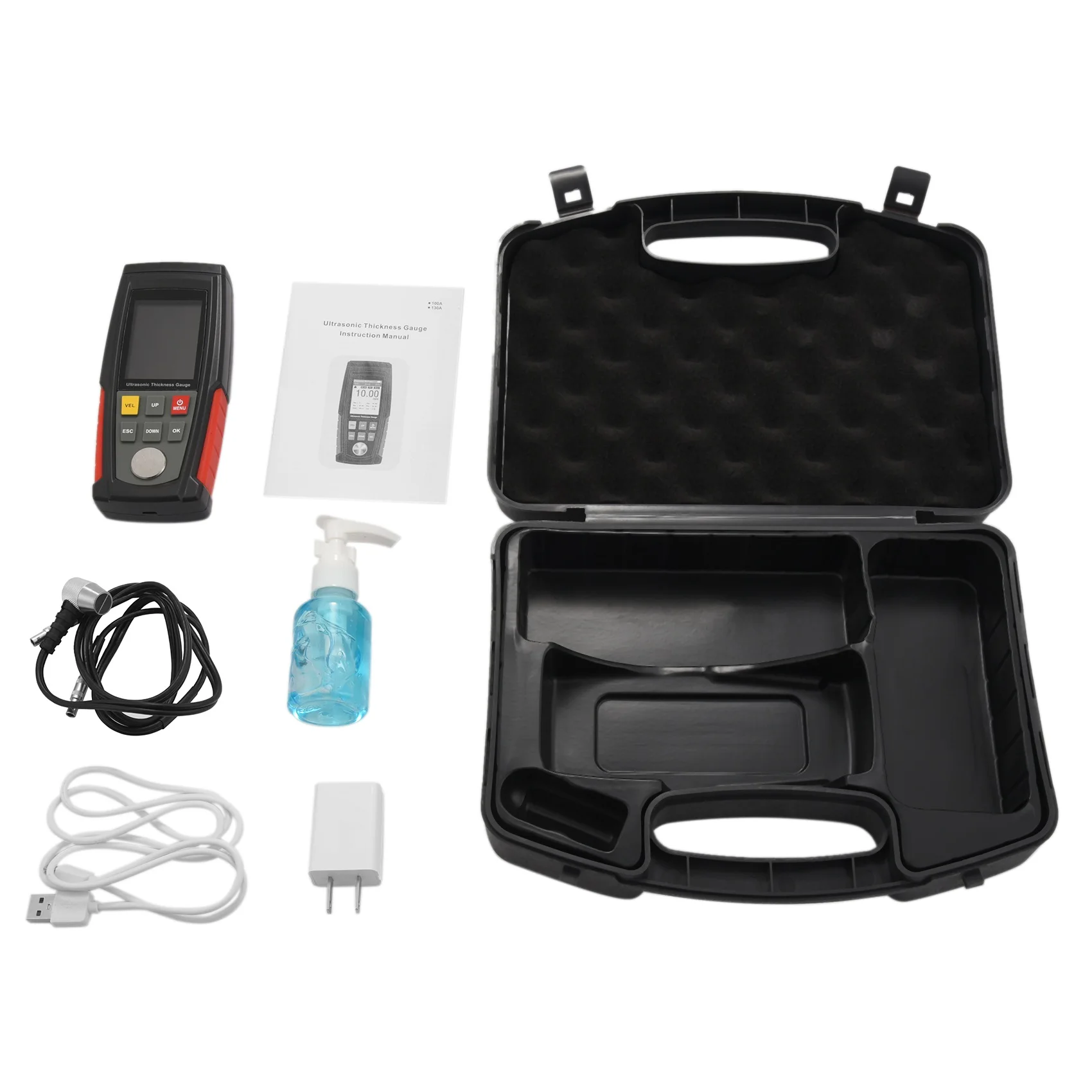 

Digital Ultrasonic Thickness Gauge Meter Tester USB Charging Digital Thickness Metal Tester High Precision WT100A