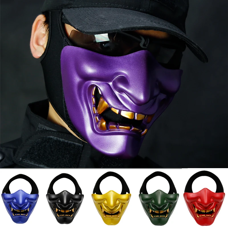 

Airsoft Paintball Mask Military Tactical Half Face Mask Horror Skull Halloween Party Cosplay Hunting Protective Masks