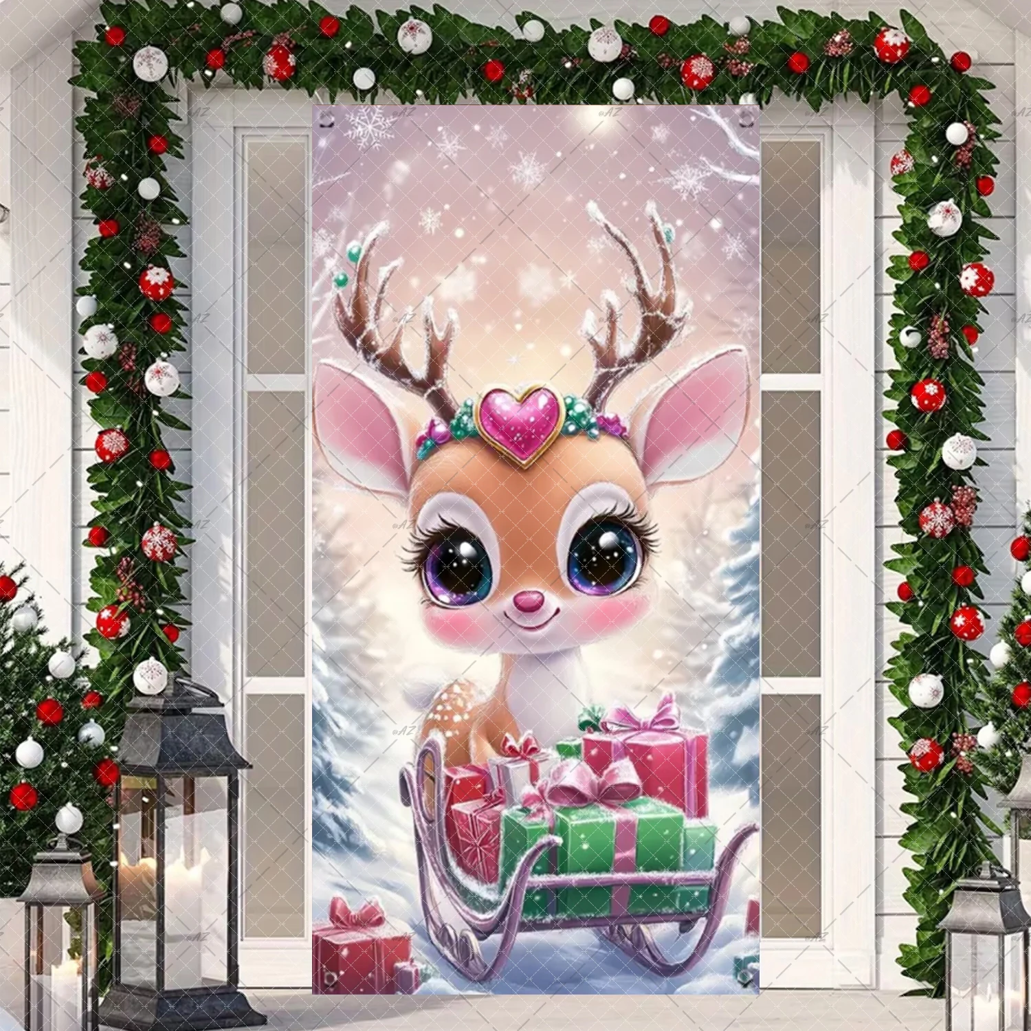 Розовый виниловый фон для фотосессии Нового года