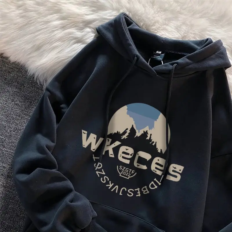 

Американский винтажный пуловер с капюшоном, весна-осень 2023, уличный стиль, черный зеленый свитер, мужская и женская бархатная куртка с капюшоном