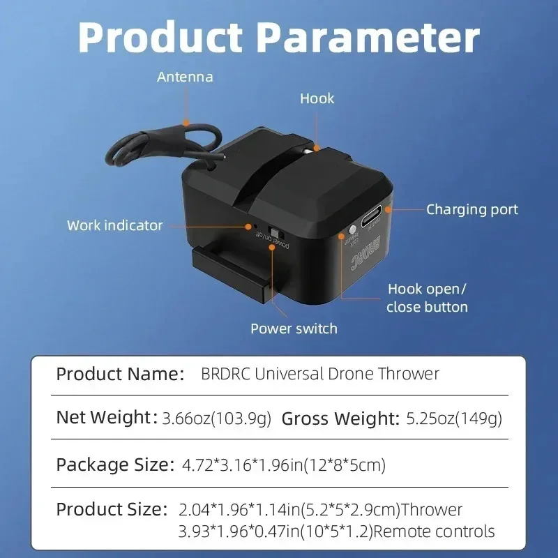Универсальная система сброса BRDRC для DJI Mini 4 ProAir 3Avata 2Mavic 3 Pro для сброса приманки и грузов. (art.: 3920dce5f5481) - 3920dce5f5481